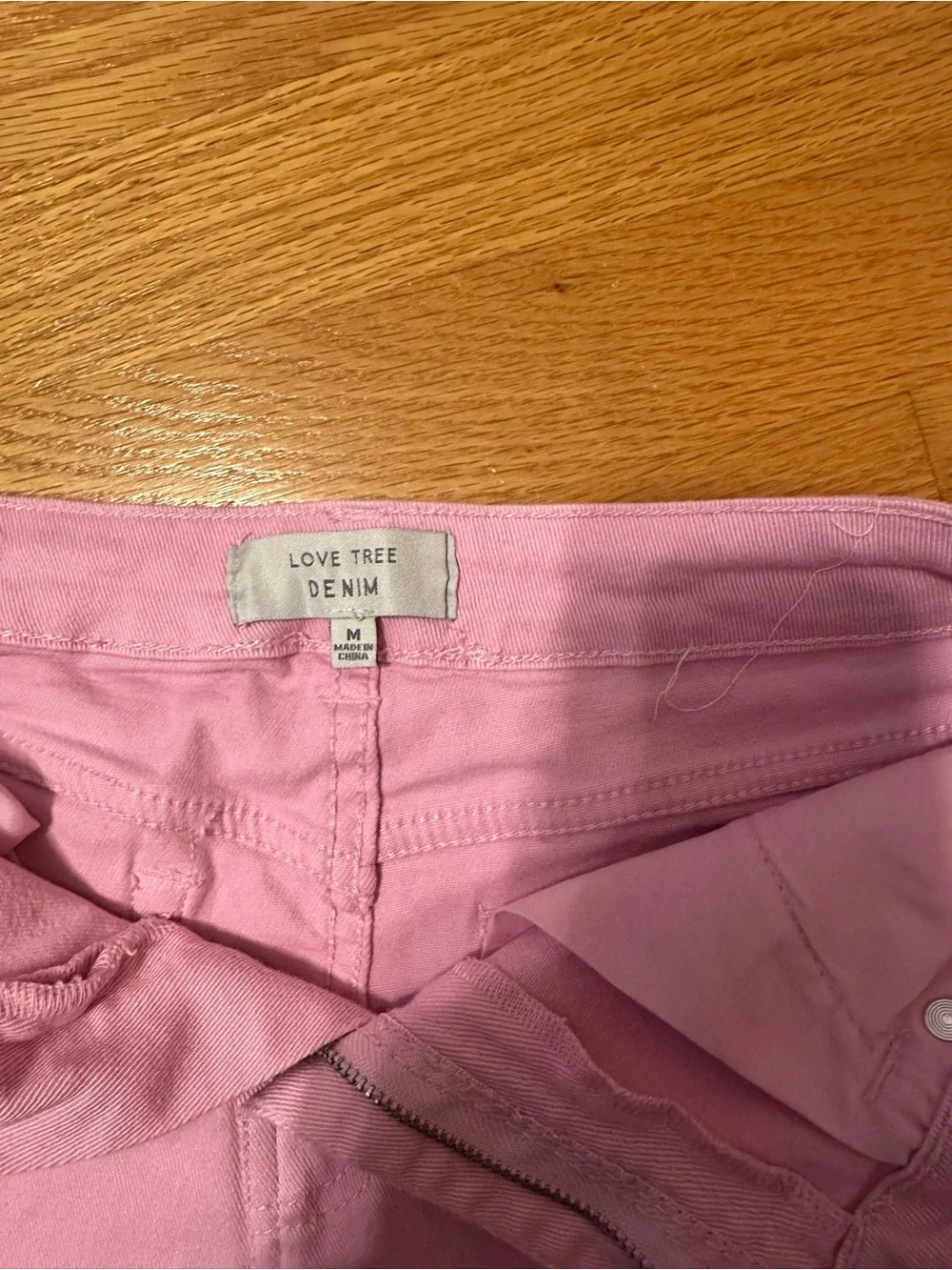Pink Distressed Denim Cutoff Shorts